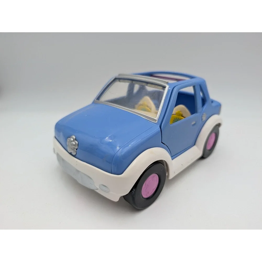 Polly Pocket Toy Car Blue White 2001 Vintage Flower Details Origin Products Ltd